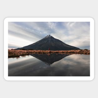 Lonely Mountain with lake reflection in New Zealand Sticker